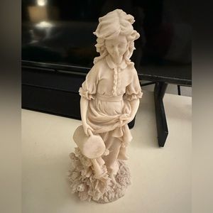 Rare Valentino Italian Italy Resin Sculpture Statue Girl watering Can Flowers
